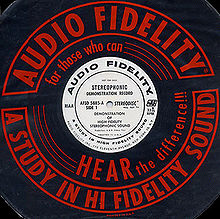 Label and sleeve from Audio Fidelity Records' second stereo demonstration record, ca. 1958